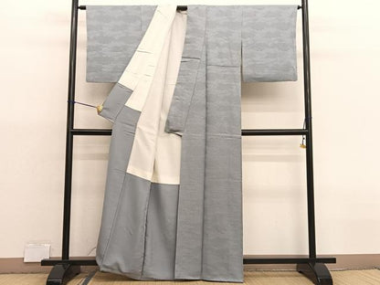 平和屋着物■上質な色無地　瑞雲地紋　蕎麦切色　正絹　逸品　BAAX7071hv