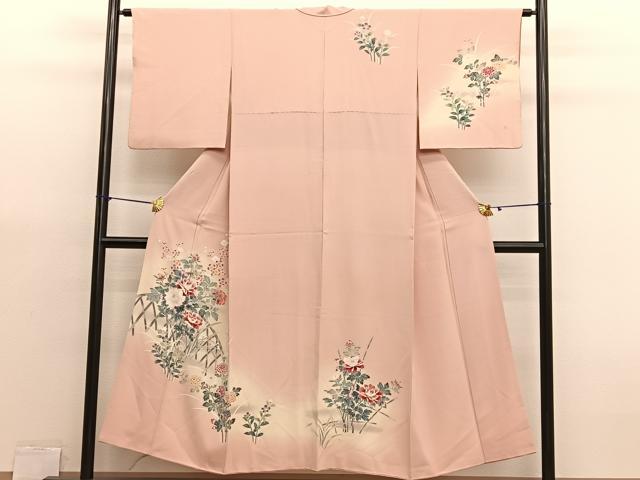 平和屋着物■訪問着　友禅　籬花文　暈し染め　正絹　逸品　BAAX7076hv