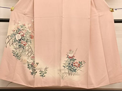 平和屋着物■訪問着　友禅　籬花文　暈し染め　正絹　逸品　BAAX7076hv