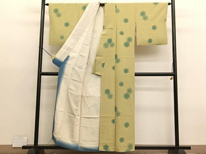 平和屋着物■上質な小紋　亀甲文　正絹　逸品　BAAX7077hv