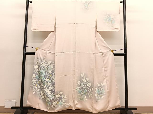 平和屋着物■訪問着　刺繍　枝花文　暈し染め　正絹　逸品　BAAX7083hv