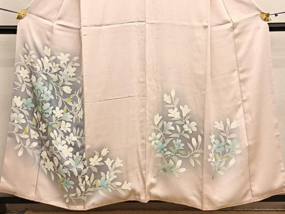 平和屋着物■訪問着　刺繍　枝花文　暈し染め　正絹　逸品　BAAX7083hv