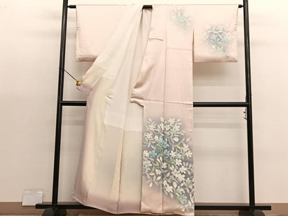 平和屋着物■訪問着　刺繍　枝花文　暈し染め　正絹　逸品　BAAX7083hv