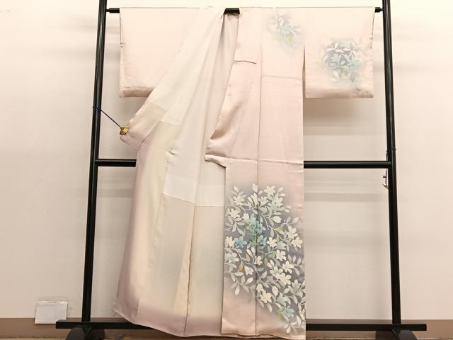 平和屋着物■訪問着　刺繍　枝花文　暈し染め　正絹　逸品　BAAX7083hv