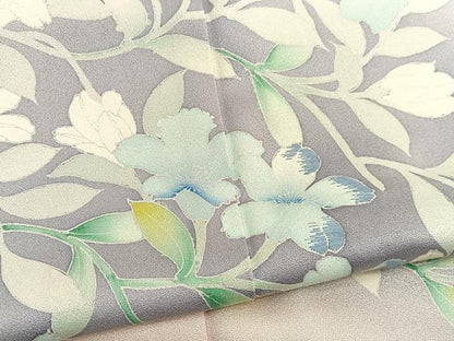 平和屋着物■訪問着　刺繍　枝花文　暈し染め　正絹　逸品　BAAX7083hv