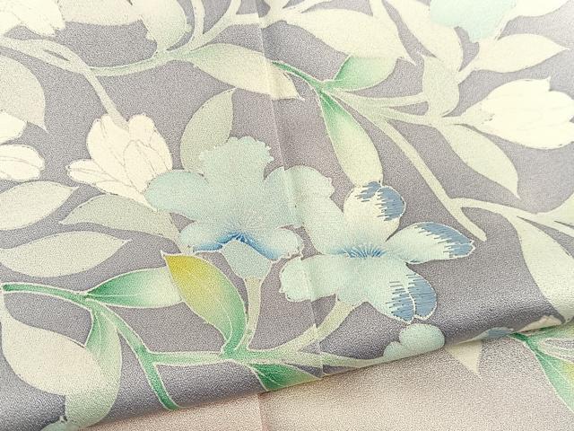 平和屋着物■訪問着　刺繍　枝花文　暈し染め　正絹　逸品　BAAX7083hv