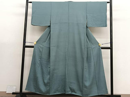 平和屋着物■無地絵羽訪問着　さざ波地紋　薄青色　正絹　逸品　BAAX7085hv