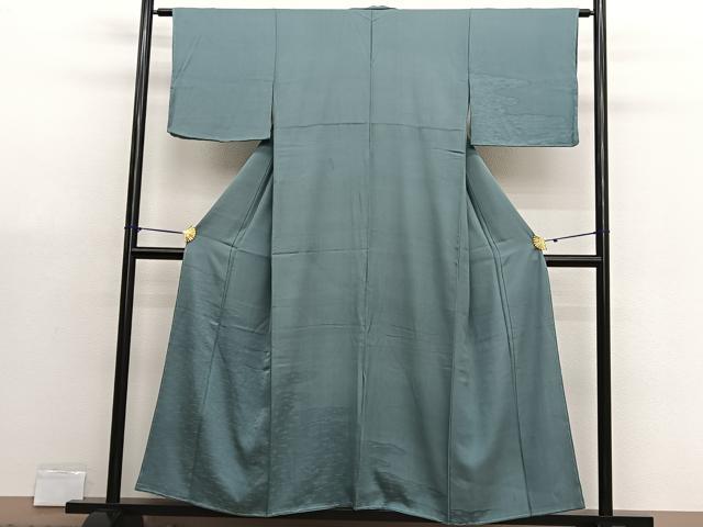平和屋着物■無地絵羽訪問着　さざ波地紋　薄青色　正絹　逸品　BAAX7085hv