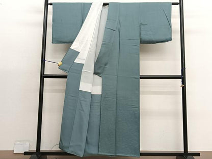 平和屋着物■無地絵羽訪問着　さざ波地紋　薄青色　正絹　逸品　BAAX7085hv