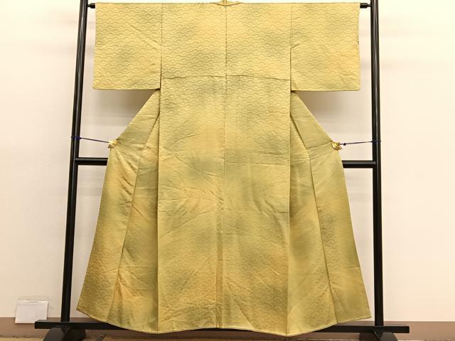 平和屋着物■上質な小紋　青海波地紋　暈し染め　正絹　逸品　BAAX7089hv
