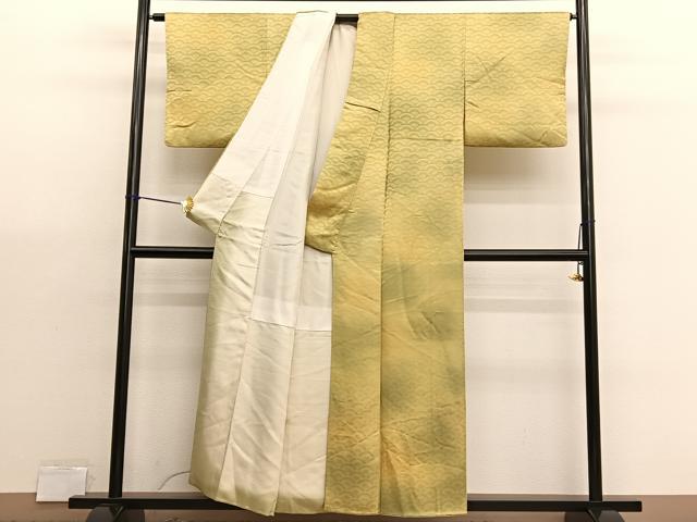 平和屋着物■上質な小紋　青海波地紋　暈し染め　正絹　逸品　BAAX7089hv