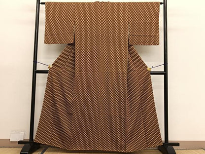 平和屋着物■上質な小紋　梅つなぎ　小田急百貨店扱い　正絹　逸品　BAAX7097hv
