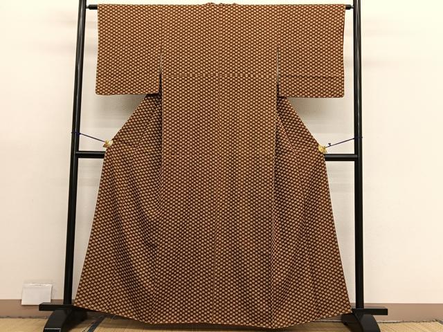 平和屋着物■上質な小紋　梅つなぎ　小田急百貨店扱い　正絹　逸品　BAAX7097hv