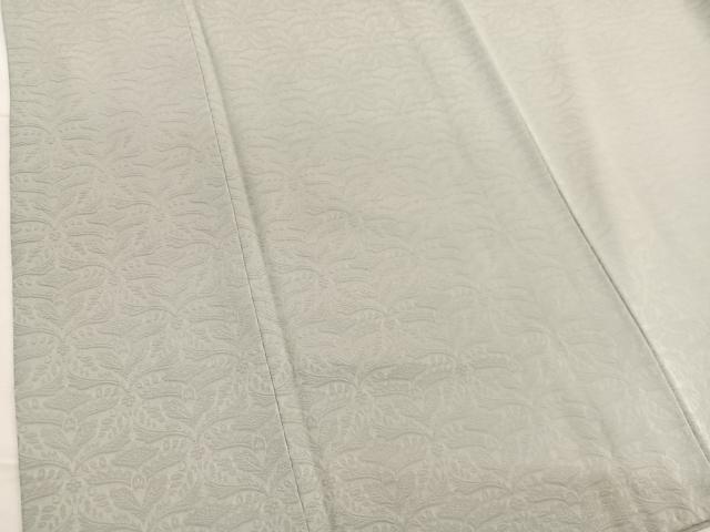 平和屋着物■上質な色無地　更紗飾花地紋　柳鼠色　正絹　逸品　BAAX7099hv