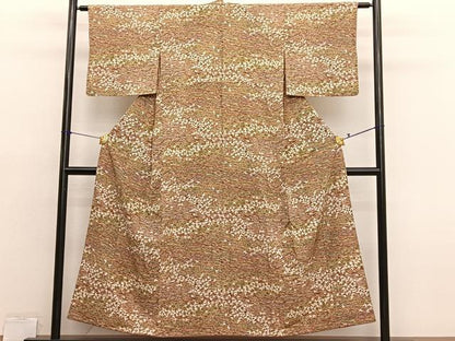 平和屋着物■上質な小紋　舞蝶文　胴抜き仕立て　正絹　逸品　BAAX7108hv