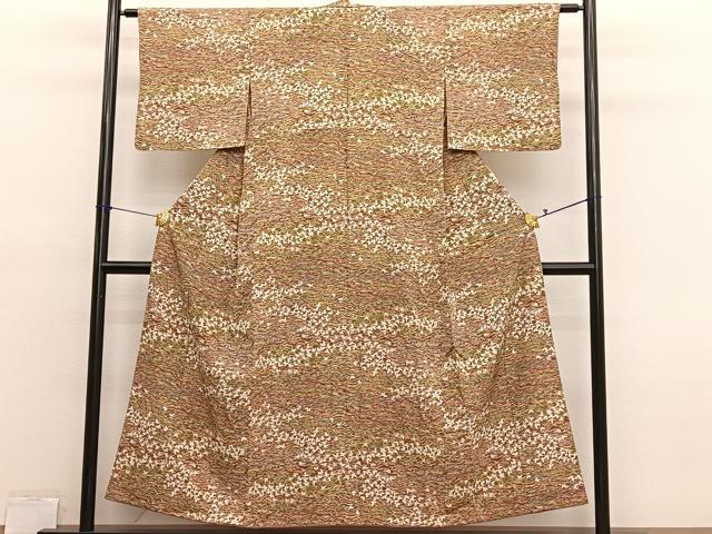 平和屋着物■上質な小紋　舞蝶文　胴抜き仕立て　正絹　逸品　BAAX7108hv