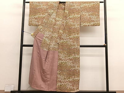 平和屋着物■上質な小紋　舞蝶文　胴抜き仕立て　正絹　逸品　BAAX7108hv