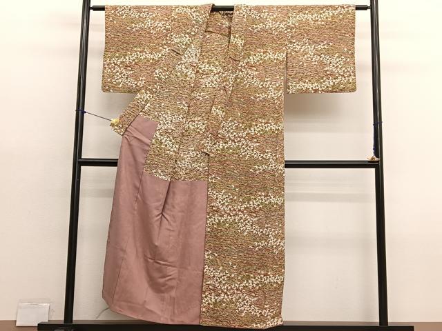 平和屋着物■上質な小紋　舞蝶文　胴抜き仕立て　正絹　逸品　BAAX7108hv
