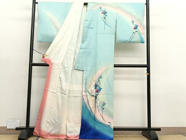 平和屋着物■訪問着　花鳥文　暈し染め　金彩　正絹　逸品　BAAX7112hv