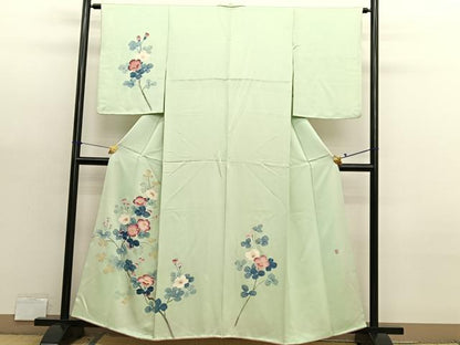 平和屋着物■訪問着　友禅　作家物　枝椿　正絹　逸品　BAAX7114hv