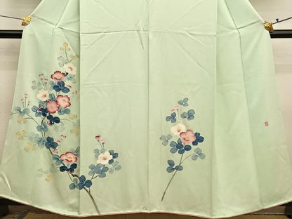 平和屋着物■訪問着　友禅　作家物　枝椿　正絹　逸品　BAAX7114hv