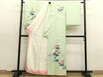 平和屋着物■訪問着　友禅　作家物　枝椿　正絹　逸品　BAAX7114hv