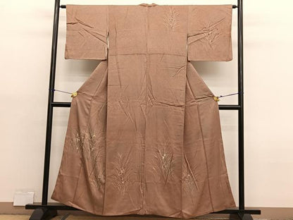 平和屋着物■訪問着　手描き　刺繍　草葉文　暈し染め　高島屋扱い　正絹　逸品　BAAX7116hv