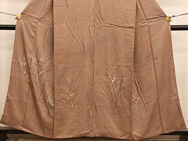 平和屋着物■訪問着　手描き　刺繍　草葉文　暈し染め　高島屋扱い　正絹　逸品　BAAX7116hv