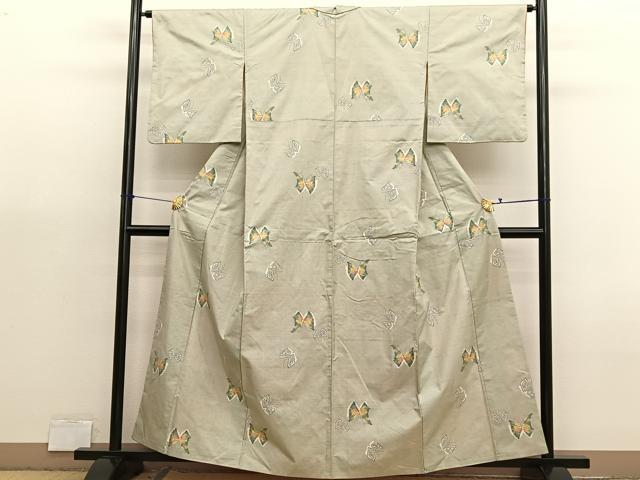 平和屋着物■本場大島紬　藤絹織物謹製　渡辺キクエ作　蝶のセレナーデ　証紙付き　正絹　逸品　BAAX7119hv
