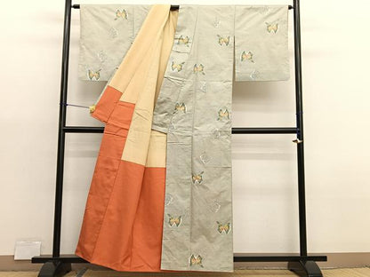 平和屋着物■本場大島紬　藤絹織物謹製　渡辺キクエ作　蝶のセレナーデ　証紙付き　正絹　逸品　BAAX7119hv