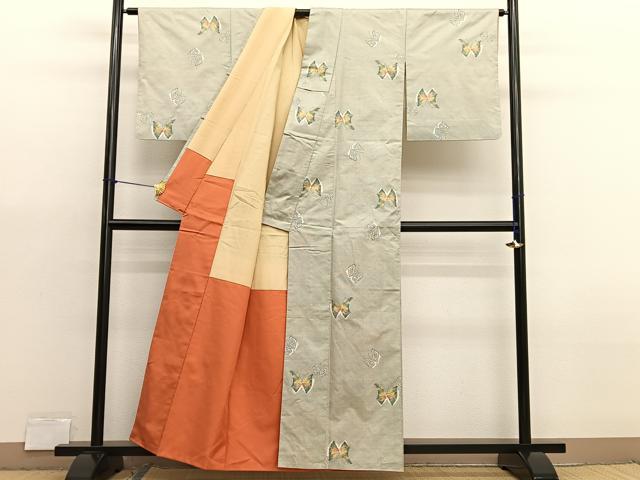 平和屋着物■本場大島紬　藤絹織物謹製　渡辺キクエ作　蝶のセレナーデ　証紙付き　正絹　逸品　BAAX7119hv