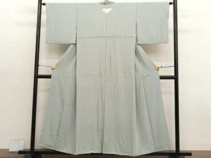 平和屋着物■上質な色無地　白緑色　正絹　逸品　BAAX7122hv