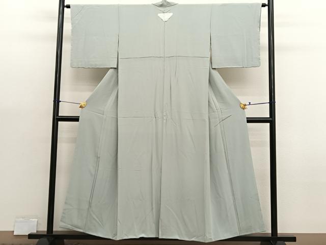 平和屋着物■上質な色無地　白緑色　正絹　逸品　BAAX7122hv