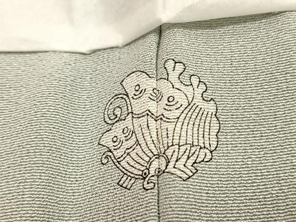 平和屋着物■上質な色無地　白緑色　正絹　逸品　BAAX7122hv