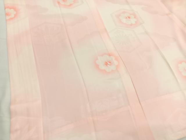 平和屋着物■振袖用長襦袢　無双仕立て　絞り　雲取り花文　暈し染め　正絹　逸品　BAAX7124hv