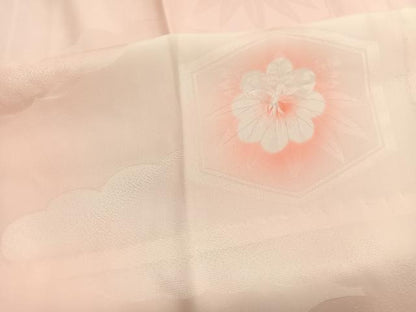 平和屋着物■振袖用長襦袢　無双仕立て　絞り　雲取り花文　暈し染め　正絹　逸品　BAAX7124hv