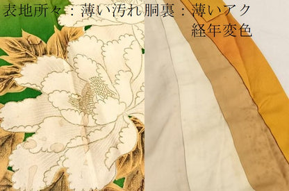 平和屋着物■訪問着　牡丹　暈し染め　金彩　正絹　逸品　BAAX7126hv