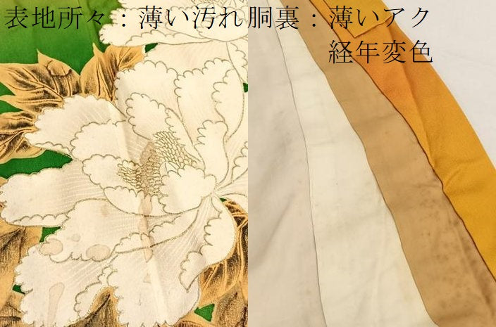 平和屋着物■訪問着　牡丹　暈し染め　金彩　正絹　逸品　BAAX7126hv