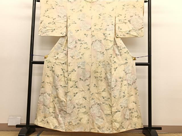 平和屋着物■上質な小紋　菊　暈し染め　大丸扱い　正絹　逸品　BAAX7130hv