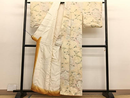 平和屋着物■上質な小紋　菊　暈し染め　大丸扱い　正絹　逸品　BAAX7130hv