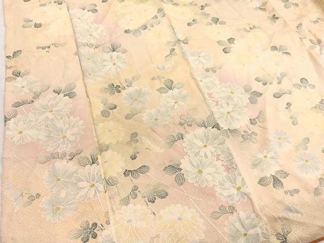 平和屋着物■上質な小紋　菊　暈し染め　大丸扱い　正絹　逸品　BAAX7130hv