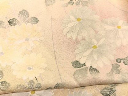 平和屋着物■上質な小紋　菊　暈し染め　大丸扱い　正絹　逸品　BAAX7130hv