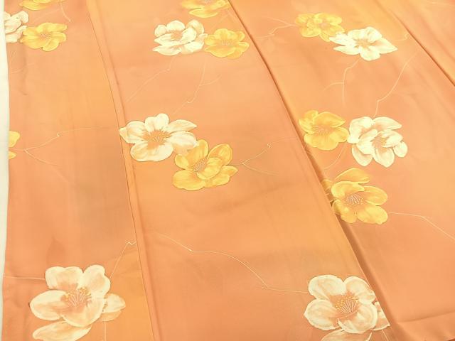 平和屋着物●上質な小紋　地紋起こし　草花文　暈し染め　正絹　逸品　BAAX7132hv