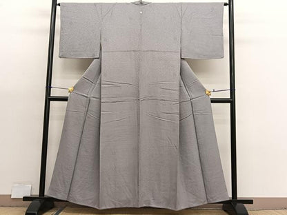 平和屋着物■上質な色無地　菊地紋　潤色　正絹　逸品　BAAX7139hv