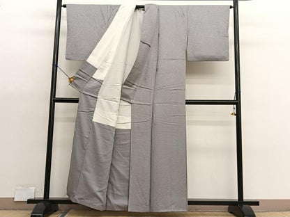 平和屋着物■上質な色無地　菊地紋　潤色　正絹　逸品　BAAX7139hv