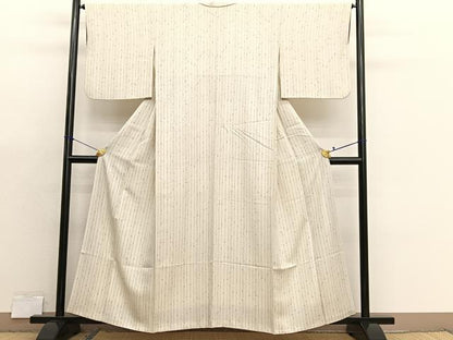 平和屋着物■上質な小紋　縞　正絹　逸品　BAAX7141hv
