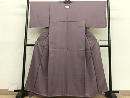 平和屋着物■上質な色無地　寿光織　小花地紋　鴇浅葱色　堅牢染　反端付き　正絹　逸品　BAAX7142hv