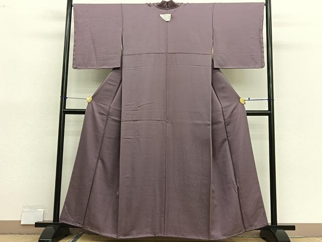 平和屋着物■上質な色無地　寿光織　小花地紋　鴇浅葱色　堅牢染　反端付き　正絹　逸品　BAAX7142hv