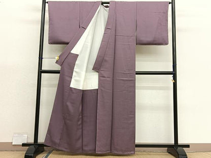 平和屋着物■上質な色無地　寿光織　小花地紋　鴇浅葱色　堅牢染　反端付き　正絹　逸品　BAAX7142hv