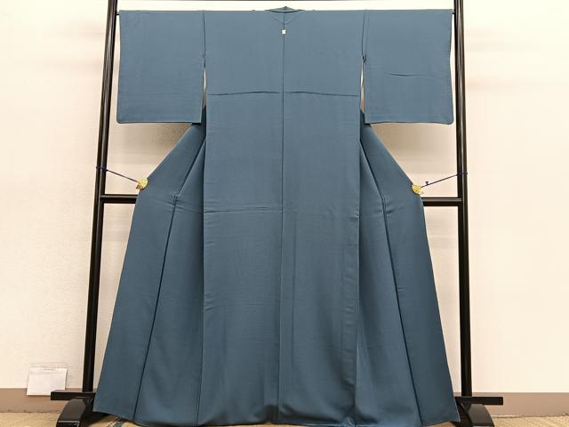 平和屋着物■上質な色無地　錆御納戸　正絹　逸品　BAAX7144hv